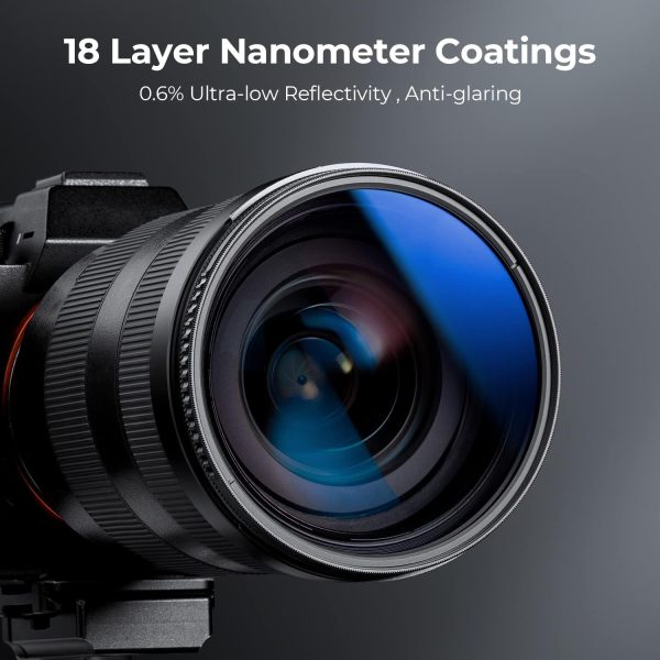 K&F Concept 58mm Circular Polarizer Filter Ultra-Slim 18 Multi-Coated Optical Glass Circular Polarizing Filter for Camera Lenses with Cleaning Cloth (K Series) - Image 3