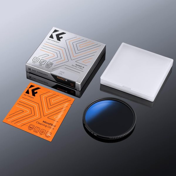 K&F Concept 58mm Circular Polarizer Filter Ultra-Slim 18 Multi-Coated Optical Glass Circular Polarizing Filter for Camera Lenses with Cleaning Cloth (K Series) - Image 8